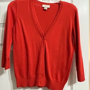 Loft 3/4 length sleeve cardigan. Excellent condition. Coral color
